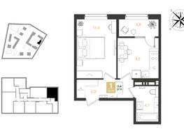 Продается 1-комнатная квартира ЖК REEDS (Ридз), литер 6, 37.4 м², 6713300 рублей