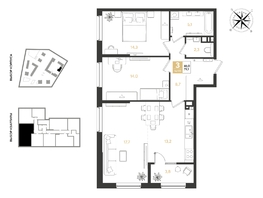 Продается 3-комнатная квартира ЖК REEDS (Ридз), литер 6, 79.1 м², 11398310 рублей