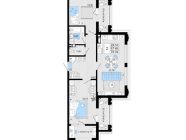 Продается 2-комнатная квартира ЖК Резиденция морей, корпус В, 72.06 м², 16231515 рублей