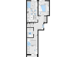 Продается 2-комнатная квартира ЖК Резиденция морей, корпус В, 67.77 м², 16417282 рублей