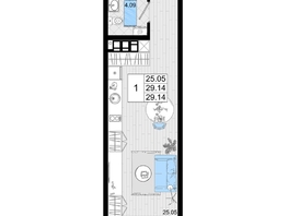 Продается Студия ЖК Резиденция морей, корпус В, 29.14  м², 7911510 рублей