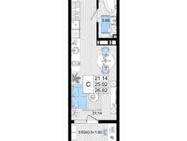 Продается ЖК Резиденция морей, корпус В, 26.82 м², 8126460 рублей