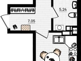 Продается 1-комнатная квартира ЖК Резиденция морей, корпус Е, 54.73 м², 12314250 рублей