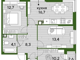 Продается 3-комнатная квартира ЖК DOGMA PARK (Догма парк), литера 9, 69.4  м², 10278140 рублей