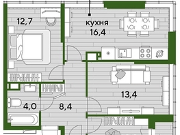 Продается 3-комнатная квартира ЖК DOGMA PARK (Догма парк), литера 9, 68.9  м², 10245430 рублей
