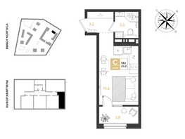Продается Студия ЖК REEDS (Ридз), литер 6, 25.2  м², 4500720 рублей