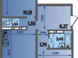 Продается 2-комнатная квартира ЖК Восточный, литера 47, 67.48  м², 8900620 рублей