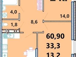 Продается 2-комнатная квартира ЖК Клубный дом Агой, 60.9  м², 15225000 рублей