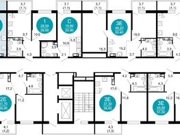 Продается 1-комнатная квартира ЖК Флора, 4 этап, 38  м², 12790900 рублей