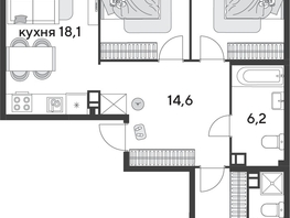 Продается 3-комнатная квартира ЖК Парк Победы 2, литера 31, 92.7  м², 13015080 рублей