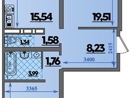 Продается 2-комнатная квартира ЖК Город у моря, литера 23, 66.72  м², 9801999 рублей