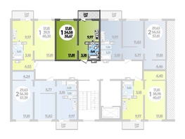 Продается 1-комнатная квартира ЖК Первый, литера 1, 35.67 м², 4369575 рублей