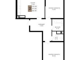 Продается 2-комнатная квартира ЖК Сердце, 69.3 м², 23908500 рублей