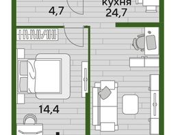 Продается 1-комнатная квартира ЖК DOGMA PARK (Догма парк), литера 2, 47.1 м², 7719690 рублей