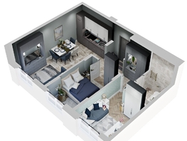 Продается 2-комнатная квартира ЖК Зеленая территория, литера 1.2, 54.49  м², 9066047 рублей
