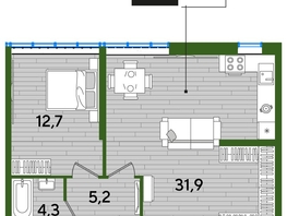 Продается 1-комнатная квартира ЖК DOGMA PARK (Догма парк), литера 9, 60.7  м², 9183910 рублей