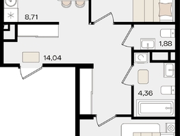 Продается 3-комнатная квартира ЖК Патрики, литер 1.4, 65.18  м&sup2;, 15969100 рублей