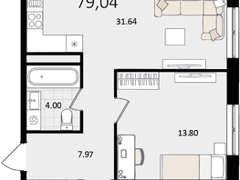 Продается 2-комнатная квартира ЖК Патрики, литер 4.1, 79.04  м&sup2;, 25024064 рублей