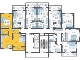Продается 2-комнатная квартира ЖК Горный квартал, литера 4, 60  м², 17130000 рублей