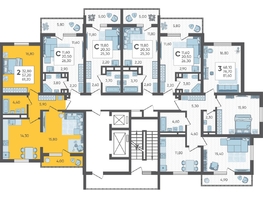 Продается 2-комнатная квартира ЖК Горный квартал, литера 1, 61.2  м², 17472600 рублей