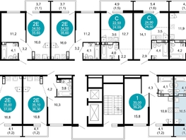 Продается 2-комнатная квартира ЖК Лестория, дом 2, 44.4  м², 19839680 рублей
