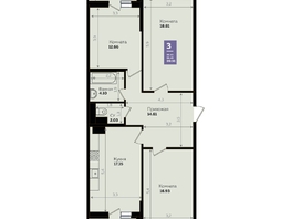 Продается 3-комнатная квартира ЖК Левада, литера 8, 86.7  м², 8775548 рублей