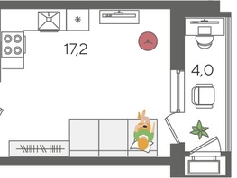 Продается Студия ЖК Рекорд 2, литера 3, 27.7 м², 6897300 рублей