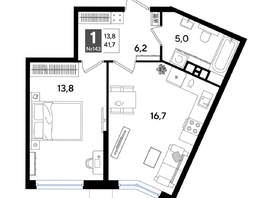 Продается 1-комнатная квартира ЖК DOGMA PARK (Догма парк), литера 13, 41.7 м², 7468471 рублей
