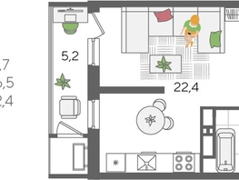 Продается Студия ЖК Рекорд 2, литера 3, 31.7  м², 8375140 рублей
