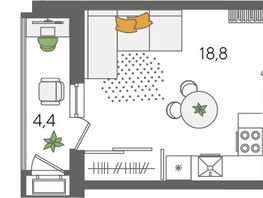Продается Студия ЖК Рекорд 2, литера 4, 30.2  м², 7350680 рублей
