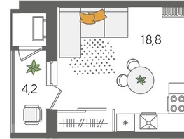 Продается Студия ЖК Рекорд 2, литера 4, 30  м², 7686000 рублей