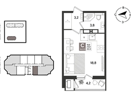 Продается Студия ЖК Рекорд 2, литера 4, 30  м&sup2;, 8715000 рублей