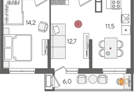 Продается 2-комнатная квартира ЖК Рекорд 2, литера 5, 58.6  м&sup2;, 12727920 рублей