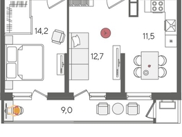 Продается 2-комнатная квартира ЖК Рекорд 2, литера 5, 61.6  м&sup2;, 13508880 рублей