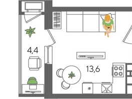 Продается Студия ЖК Рекорд 2, литера 5, 24.7  м², 6775210 рублей