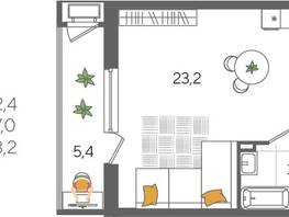Продается Студия ЖК Рекорд 2, литера 5, 32.4  м², 7315920 рублей