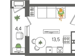 Продается Студия ЖК Рекорд 2, литера 5, 24.5  м², 6779150 рублей