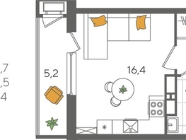 Продается Студия ЖК Рекорд 2, литера 5, 29.7  м², 6765660 рублей