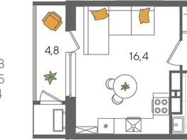 Продается Студия ЖК Рекорд 2, литера 5, 29.3  м², 7046650 рублей