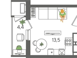 Продается Студия ЖК Рекорд 2, литера 5, 24.5  м², 6982500 рублей