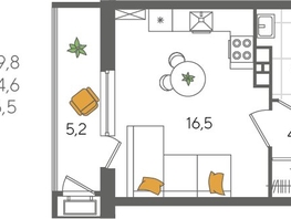 Продается Студия ЖК Рекорд 2, литера 5, 29.8  м², 6666260 рублей
