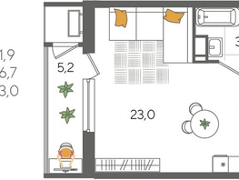 Продается Студия ЖК Рекорд 2, литера 5, 31.9  м², 7627290 рублей