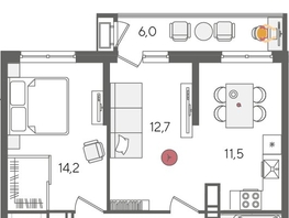 Продается 2-комнатная квартира ЖК Рекорд 2, литера 5, 58.6  м², 11966120 рублей