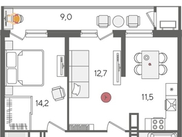 Продается 2-комнатная квартира ЖК Рекорд 2, литера 5, 61.6  м², 12578720 рублей