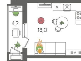 Продается Студия ЖК Рекорд 2, литера 6, 29  м², 6522100 рублей