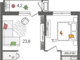 Продается 1-комнатная квартира ЖК Рекорд 2, литера 6, 49.2  м², 9844920 рублей