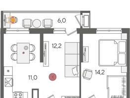 Продается 2-комнатная квартира ЖК Рекорд 2, литера 1, 57.3  м², 11975700 рублей