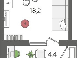 Продается Студия ЖК Рекорд 2, литера 1, 29.5  м², 7053450 рублей