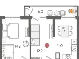 Продается 2-комнатная квартира ЖК Рекорд 2, литера 2, 57.1  м&sup2;, 12539160 рублей