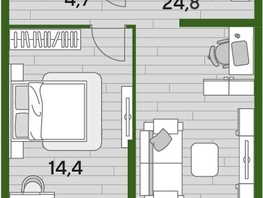 Продается 1-комнатная квартира ЖК DOGMA PARK (Догма парк), литера 9, 48.3  м², 7839090 рублей